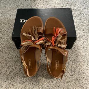 💎NWT Dune London Leather Tassel Sandals💎